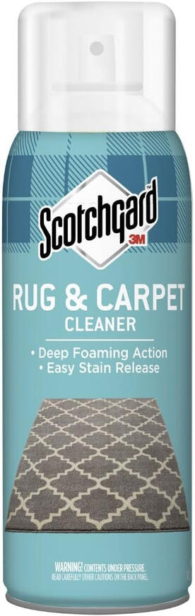 Foaming carpet cleaner for lifting stains with manual scrubbing